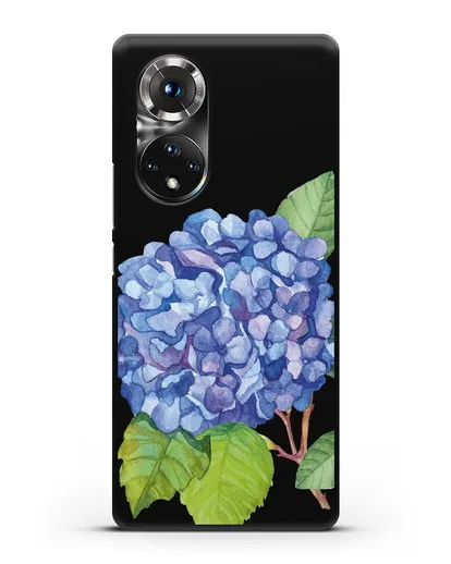 Чехол Гортензия голубая силиконовый для Honor 50