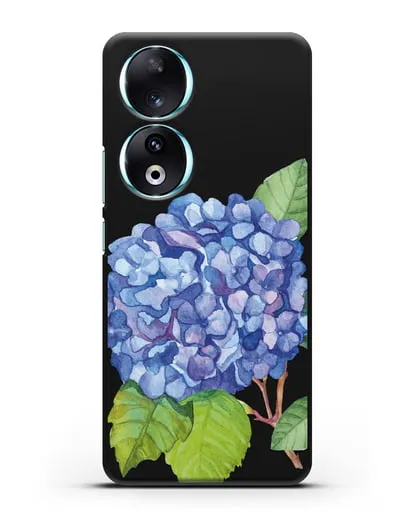 Чехол Гортензия голубая силиконовый для Honor 90