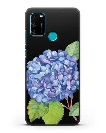 Чехол Гортензия голубая силиконовый для Honor 9A