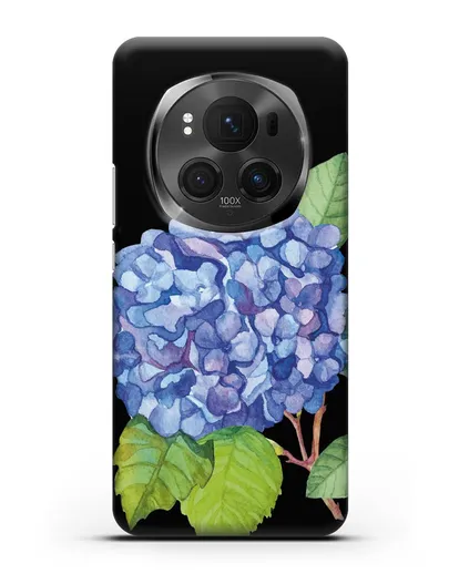 Чехол Гортензия голубая силиконовый для Honor Magic 6 Pro