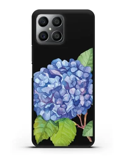 Чехол Гортензия голубая силиконовый для Honor X8