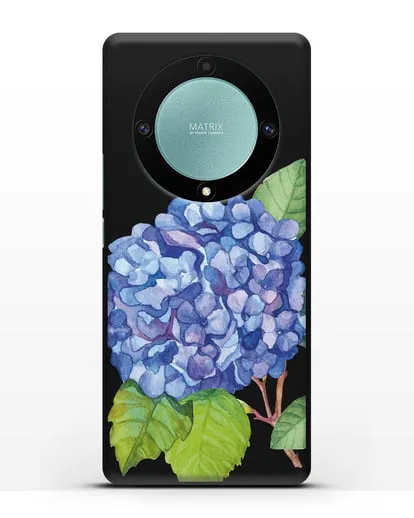 Чехол Гортензия голубая силиконовый для Honor X9a