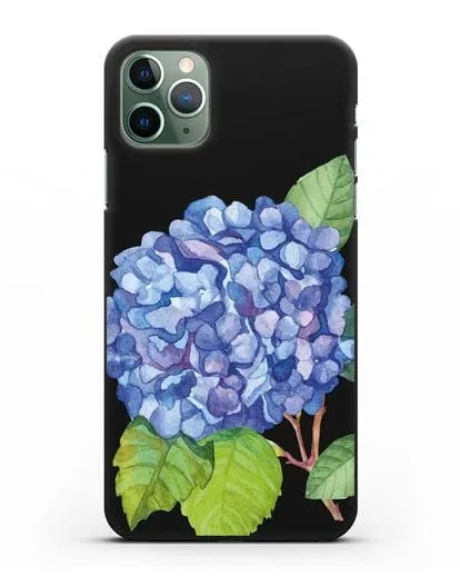 Чехол Гортензия голубая силиконовый для iPhone 11 Pro