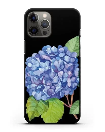 Чехол Гортензия голубая силиконовый для iPhone 12 Pro Max