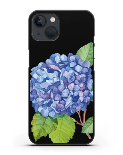 Чехол Гортензия голубая силиконовый для iPhone 13 Mini