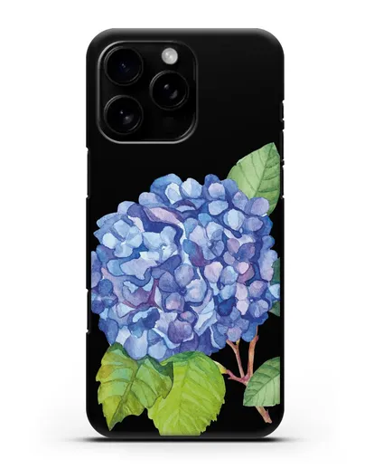 Чехол Гортензия голубая силиконовый для iPhone 16 Pro Max