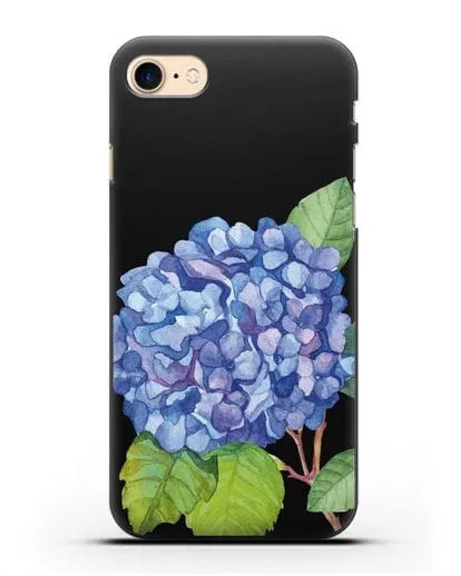 Чехол Гортензия голубая силиконовый для iPhone 7