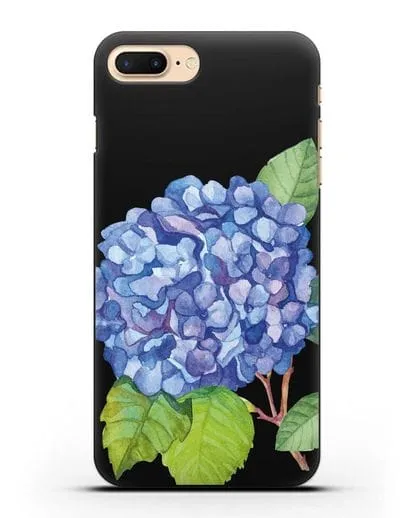 Чехол Гортензия голубая силиконовый для iPhone 7 Plus