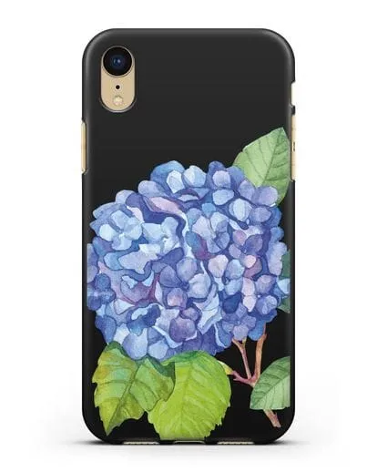 Чехол Гортензия голубая силиконовый для iPhone XR