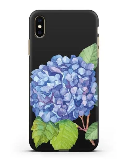 Чехол Гортензия голубая силиконовый для iPhone XS Max