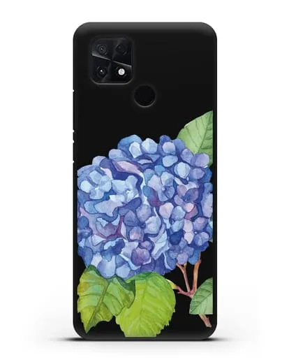 Чехол Гортензия голубая силиконовый для Xiaomi Poco C40