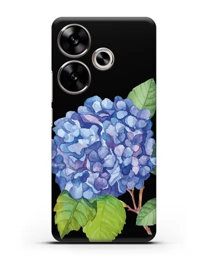 Чехол Гортензия голубая силиконовый для Xiaomi Poco F6