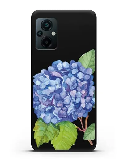 Чехол Гортензия голубая силиконовый для Xiaomi Poco M5