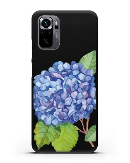 Чехол Гортензия голубая силиконовый для Xiaomi Poco M5s