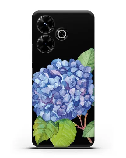 Чехол Гортензия голубая силиконовый для Xiaomi Poco M6