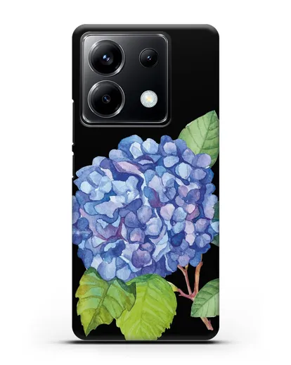 Чехол Гортензия голубая силиконовый для Xiaomi Poco X6