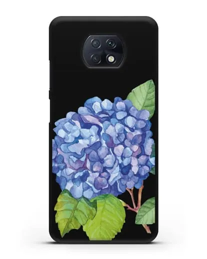 Чехол Гортензия голубая силиконовый для Xiaomi Redmi Note 9T