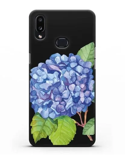 Чехол Гортензия голубая силиконовый для Samsung Galaxy A10s [SM-F107F]