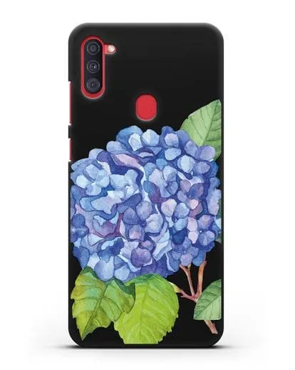 Чехол Гортензия голубая силиконовый для Samsung Galaxy A11 [SM-A115F]