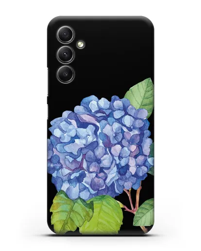 Чехол Гортензия голубая силиконовый для Samsung Galaxy A34 [SM-A346]