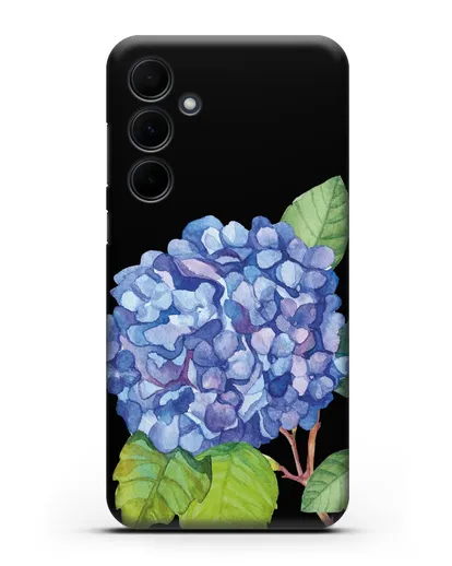 Чехол Гортензия голубая силиконовый для Samsung Galaxy A55 [SM-A556]