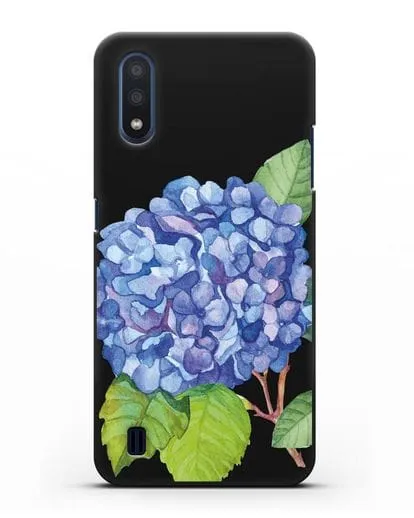 Чехол Гортензия голубая силиконовый для Samsung Galaxy M01 [SM-M015F]