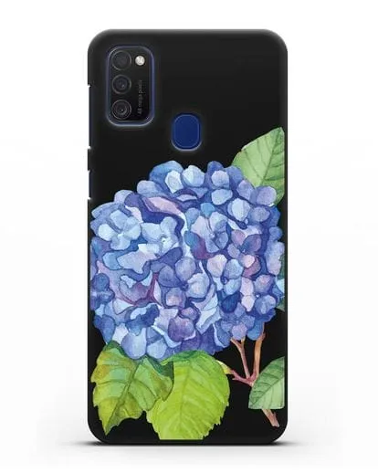 Чехол Гортензия голубая силиконовый для Samsung Galaxy M21 [SM-M215F]