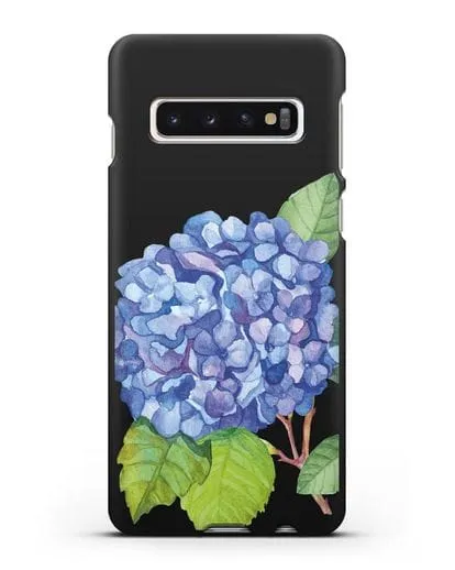 Чехол Гортензия голубая силиконовый для Samsung Galaxy S10 Plus [SM-G975F]