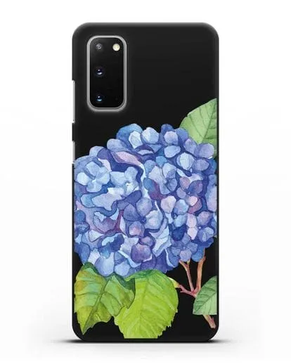 Чехол Гортензия голубая силиконовый для Samsung Galaxy S20 [SM-G980F]