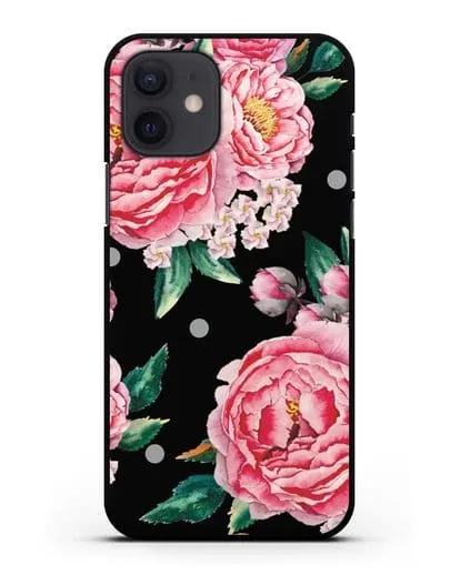 Чехол Пионы махровые силиконовый для iPhone 12