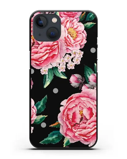 Чехол Пионы махровые силиконовый для iPhone 13