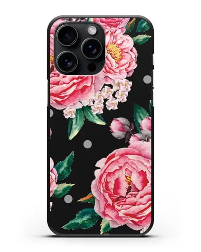 Чехол Пионы махровые силиконовый для iPhone 15 Pro Max