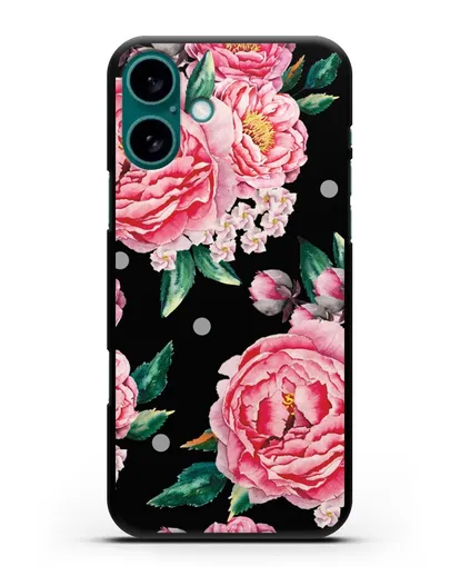 Чехол Пионы махровые силиконовый для iPhone 16 Plus