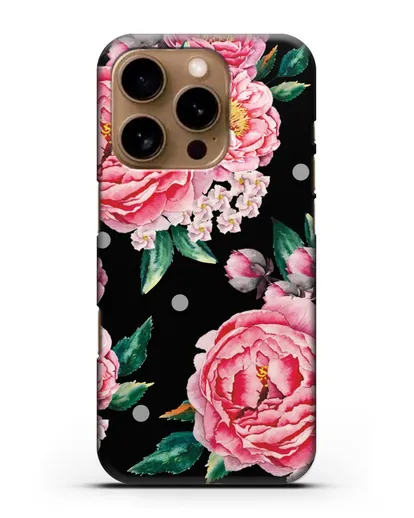 Чехол Пионы махровые силиконовый для iPhone 16 Pro