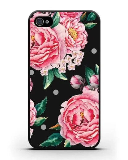 Чехол Пионы махровые силиконовый для iPhone 4/4s