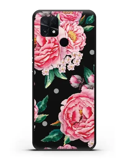 Чехол Пионы махровые силиконовый для Xiaomi Poco C40
