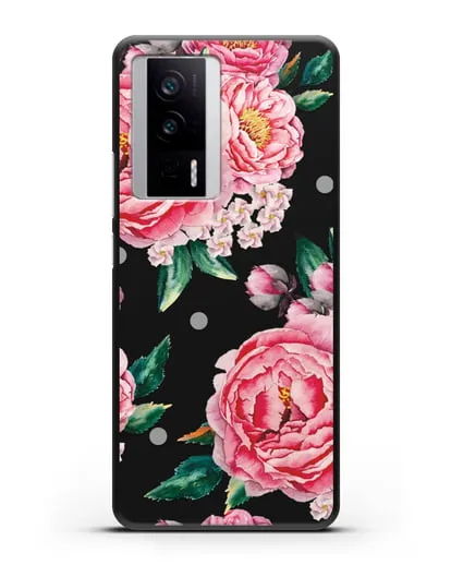 Чехол Пионы махровые силиконовый для Xiaomi Poco F5 Pro