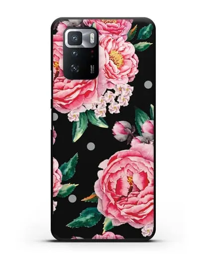 Чехол Пионы махровые силиконовый для Xiaomi Poco X3 GT