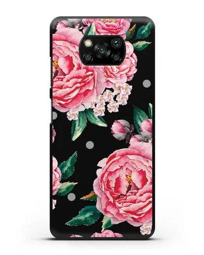 Чехол Пионы махровые силиконовый для Xiaomi Poco X3 Pro