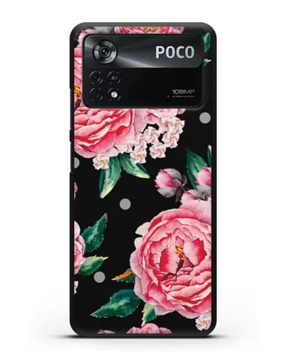 Чехол Пионы махровые силиконовый для Xiaomi Poco X4 Pro