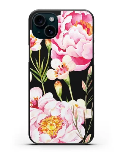 Чехол Пион Сара Бернар силиконовый для iPhone 15 Plus