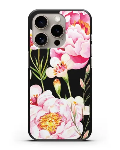 Чехол Пион Сара Бернар силиконовый для iPhone 15 Pro