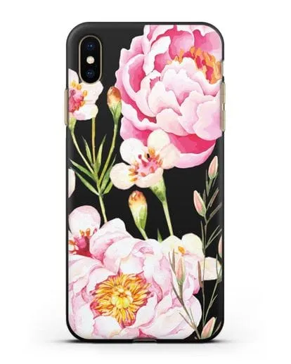 Чехол Пион Сара Бернар силиконовый для iPhone XS Max