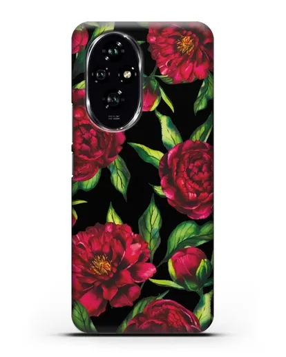 Чехол Пионы бордовые силиконовый для Honor 200