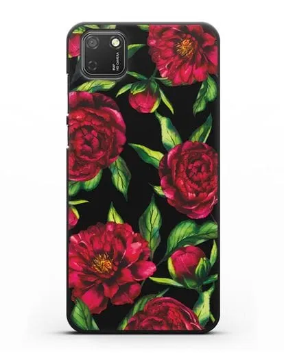 Чехол Пионы бордовые силиконовый для Honor 9S