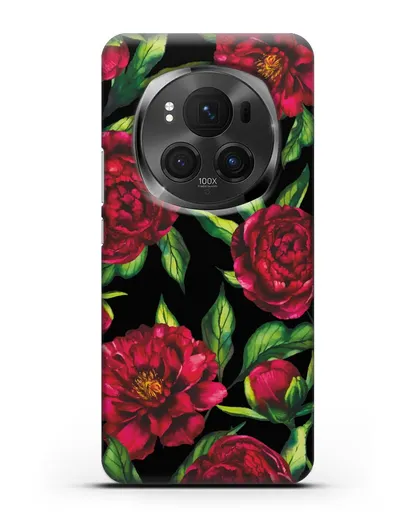 Чехол Пионы бордовые силиконовый для Honor Magic 6 Pro