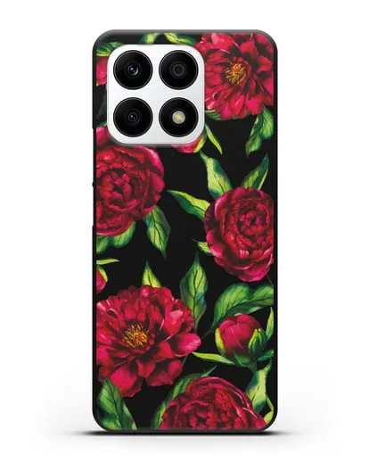 Чехол Пионы бордовые силиконовый для Honor X8a