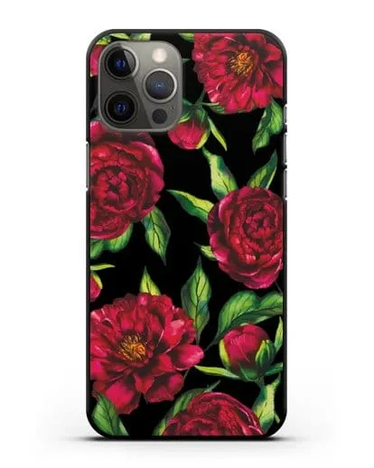 Чехол Пионы бордовые силиконовый для iPhone 12 Pro Max