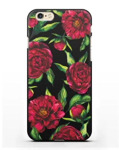 Чехол Пионы бордовые силиконовый для iPhone 6s