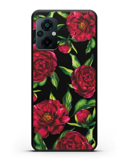 Чехол Пионы бордовые силиконовый для Xiaomi Poco M5